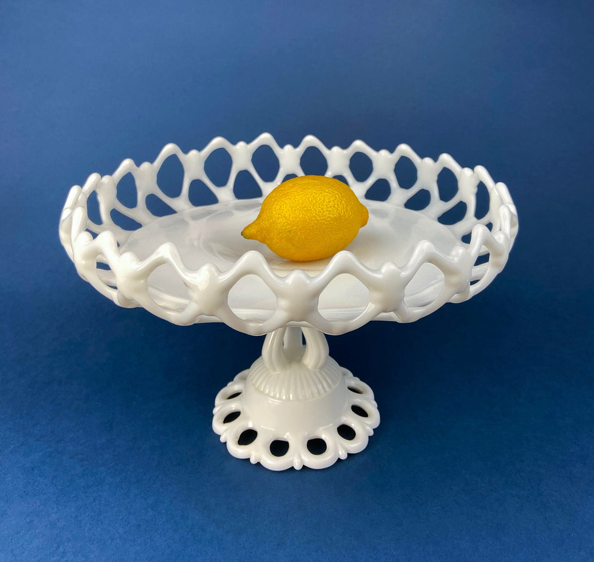 Westmoreland Doric Milk Glass Pedestal Fruit Bowl, 10"