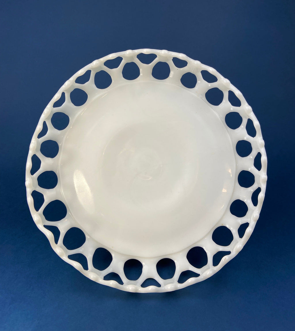 Westmoreland Doric Milk Glass Pedestal Fruit Bowl, 10"