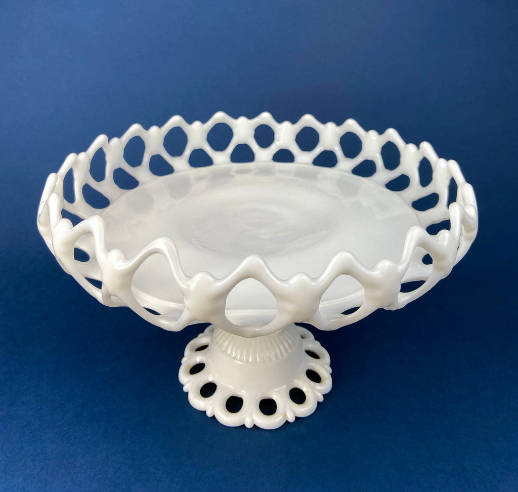 Westmoreland Doric Milk Glass Pedestal Fruit Bowl, 10"