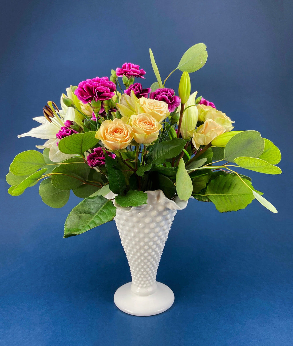 Fenton Hobnail Milk Glass Splash Vase