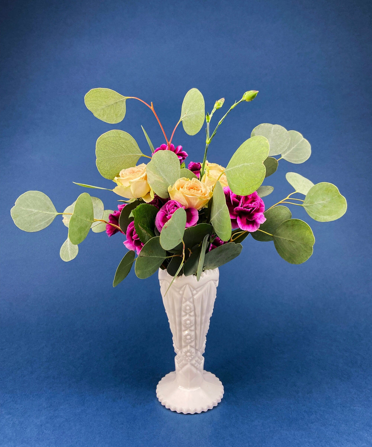Westmoreland Old Quilt Milk Glass Vase