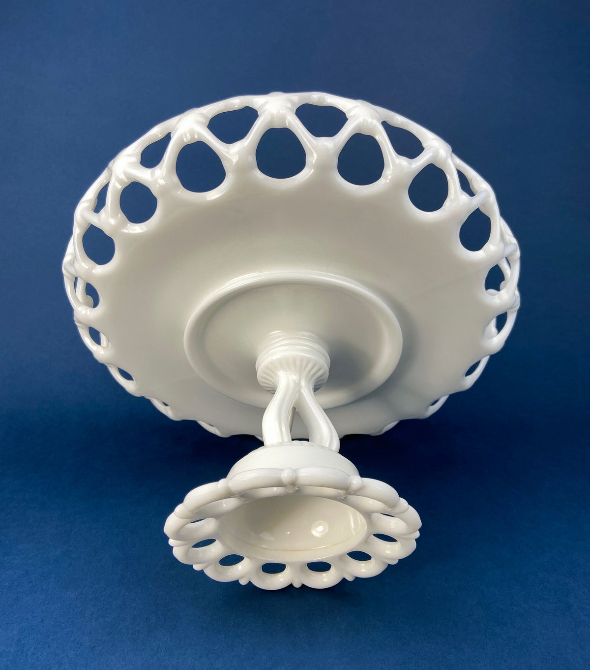 Westmoreland Doric Milk Glass Pedestal Fruit Bowl, 10"