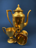 Heavy Brass Coffee Pot, Creamer & Sugar