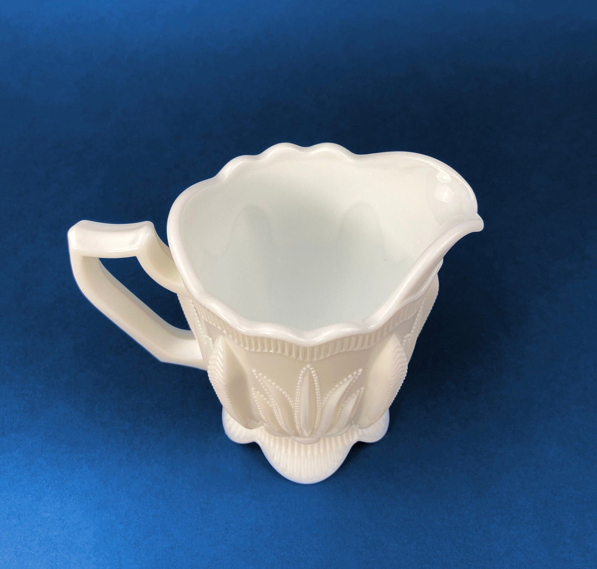Milk Glass Leaf Creamer