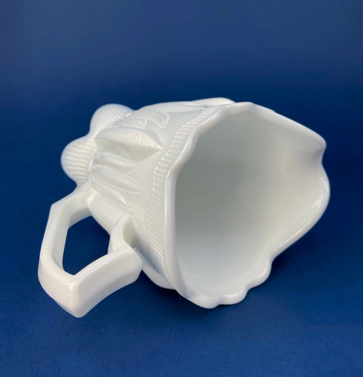 Milk Glass Leaf Creamer