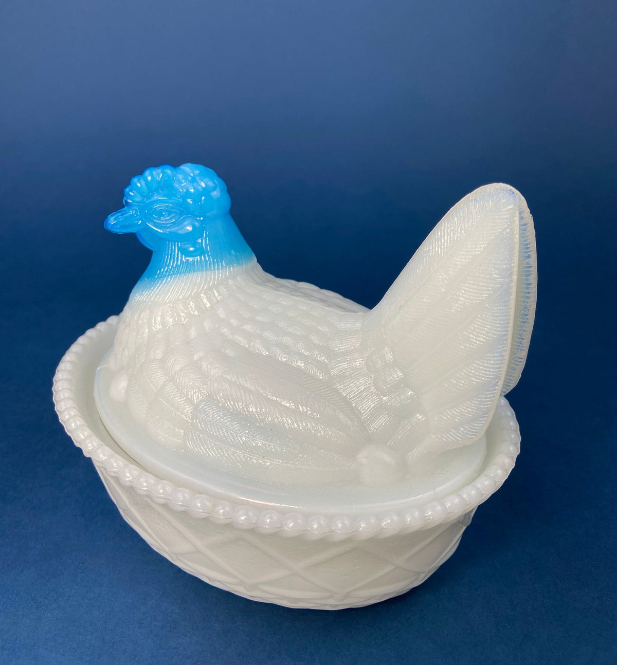 Hand-Painted Hen on Nest Covered Dish