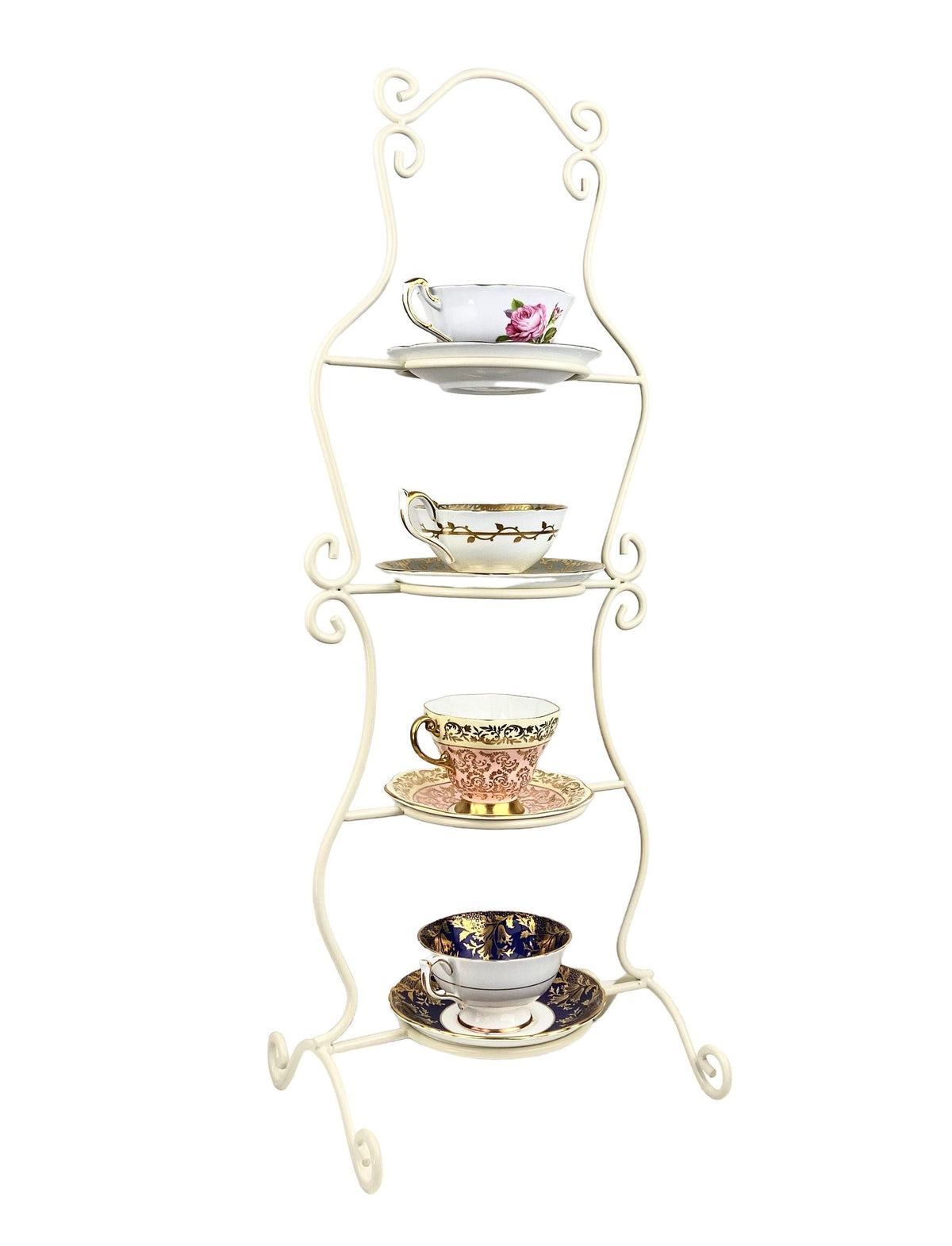 Four-Tier Metal Teacup Display Stand