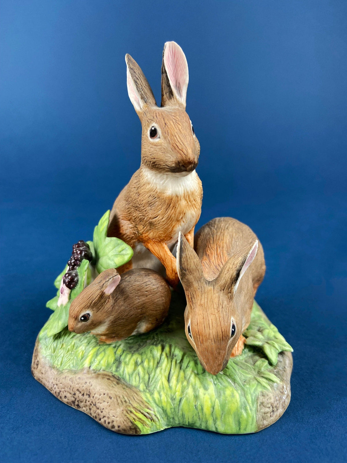 Hand-Painted Porcelain Bunny Family, 1983 Limited Edition