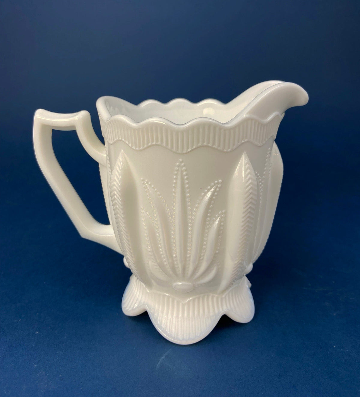 Milk Glass Leaf Creamer