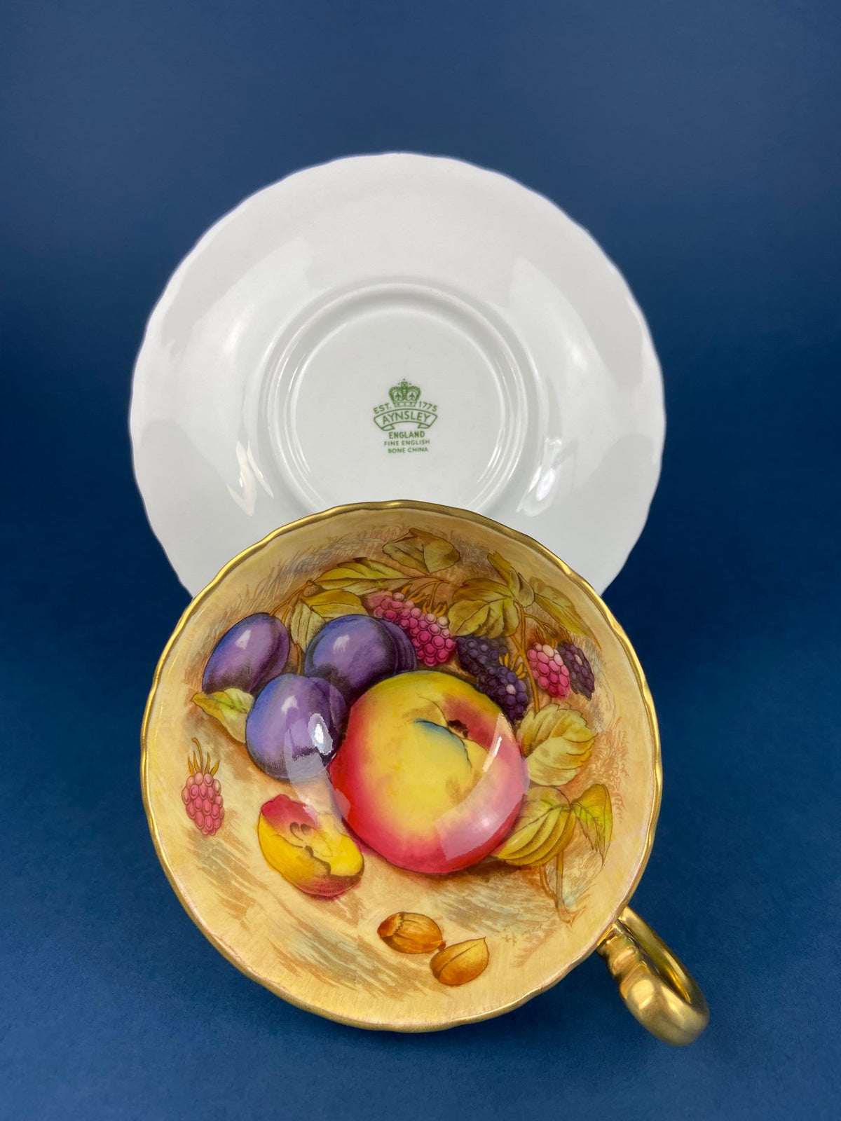 Aynsley Fruit Motif Cup and Saucer