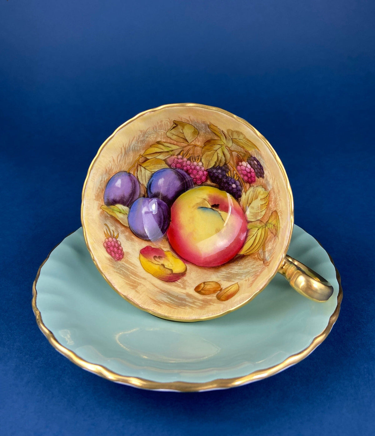 Aynsley Fruit Motif Cup and Saucer