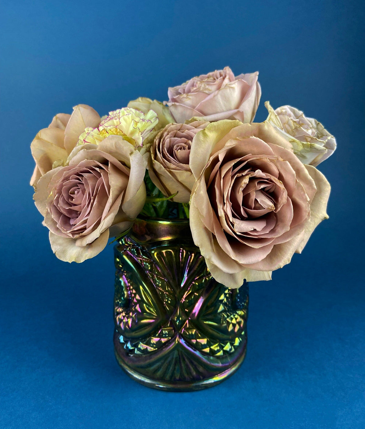 Imperial Hobstar Carnival Glass Jar
