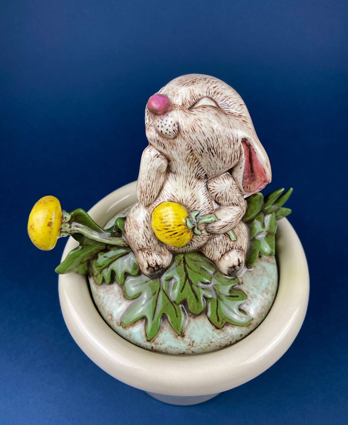 Hand-Painted Porcelain Bunny Family, 1983 Limited Edition