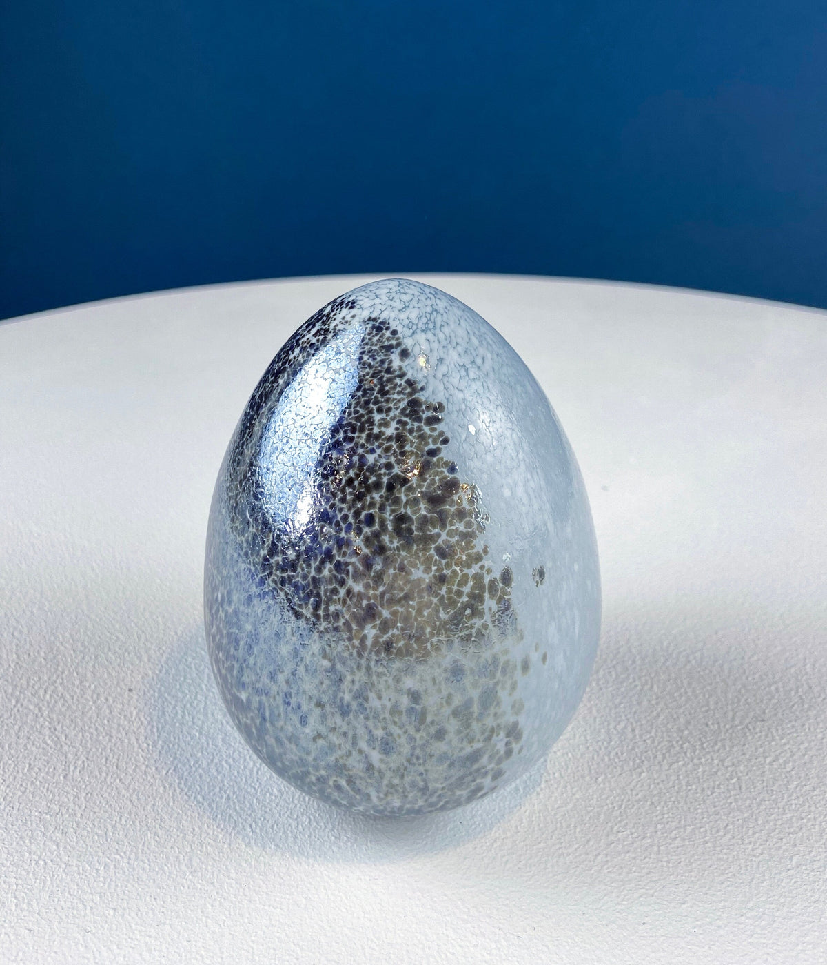 Spotted Art Glass Eggs, Set of 3