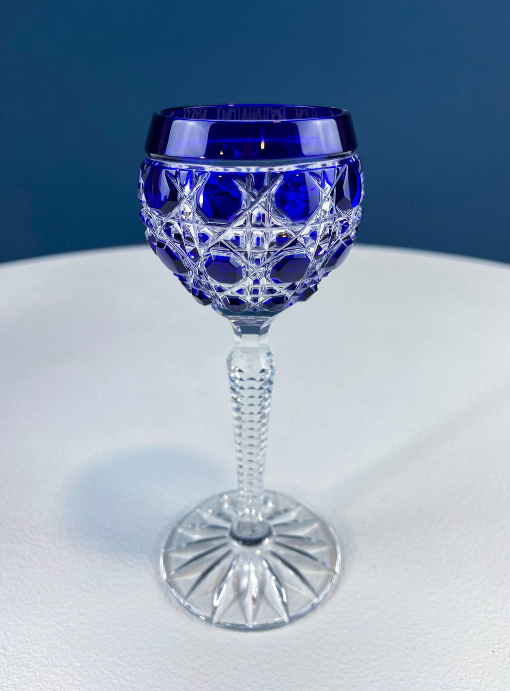 Bohemian Sapphire-to-Clear Cordial Glasses, Set of 5