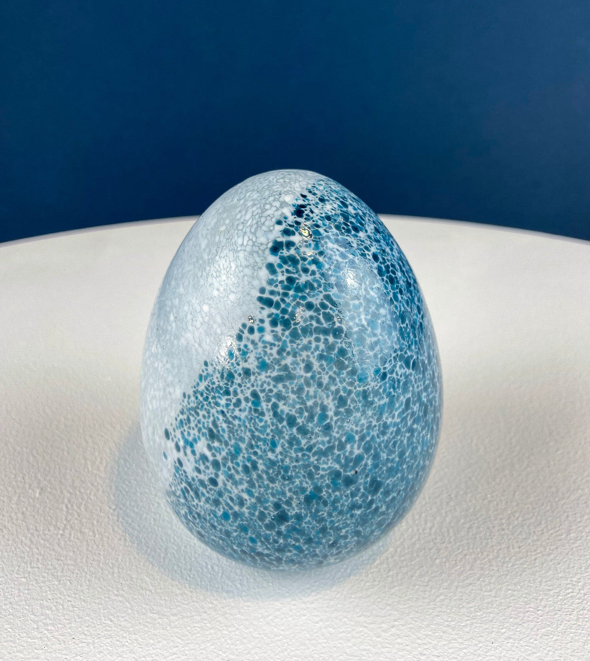 Spotted Art Glass Eggs, Set of 3