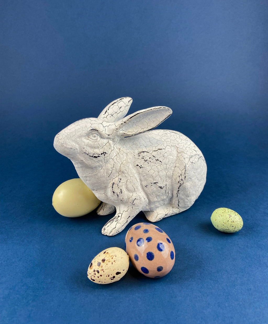 Don Featherstone Blow Mold Chocolate Bunny with Egg Basket