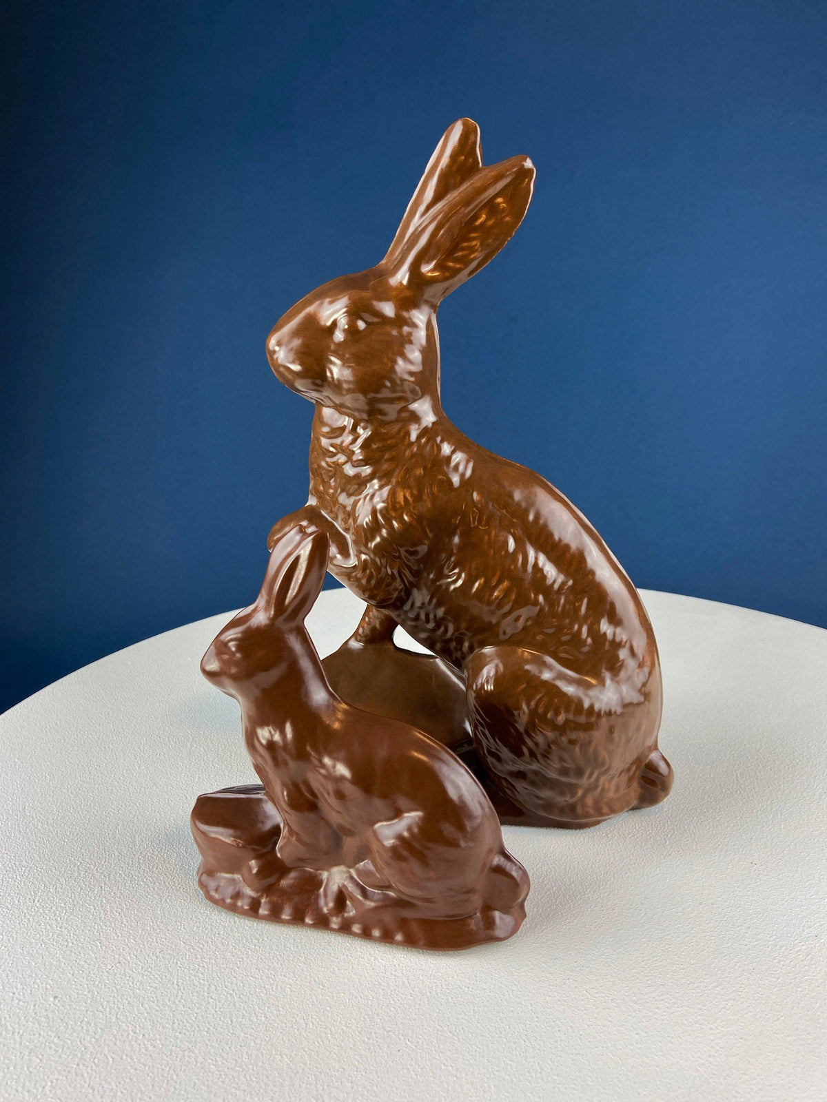 Don Featherstone Blow Mold Chocolate Bunny with Egg Basket