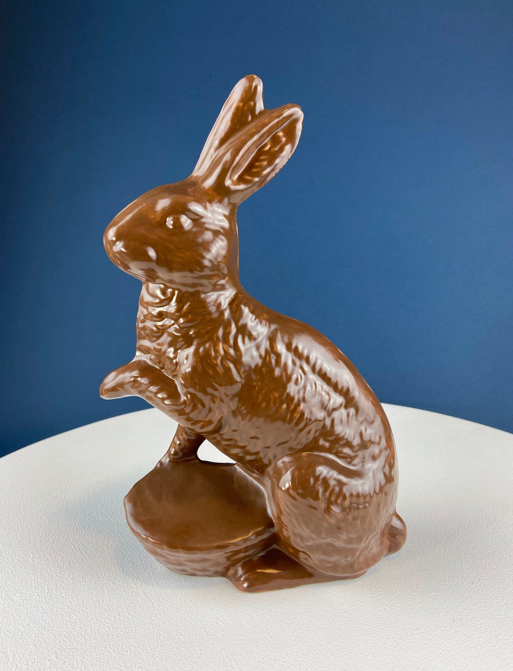 Don Featherstone Blow Mold Chocolate Bunny with Egg Basket