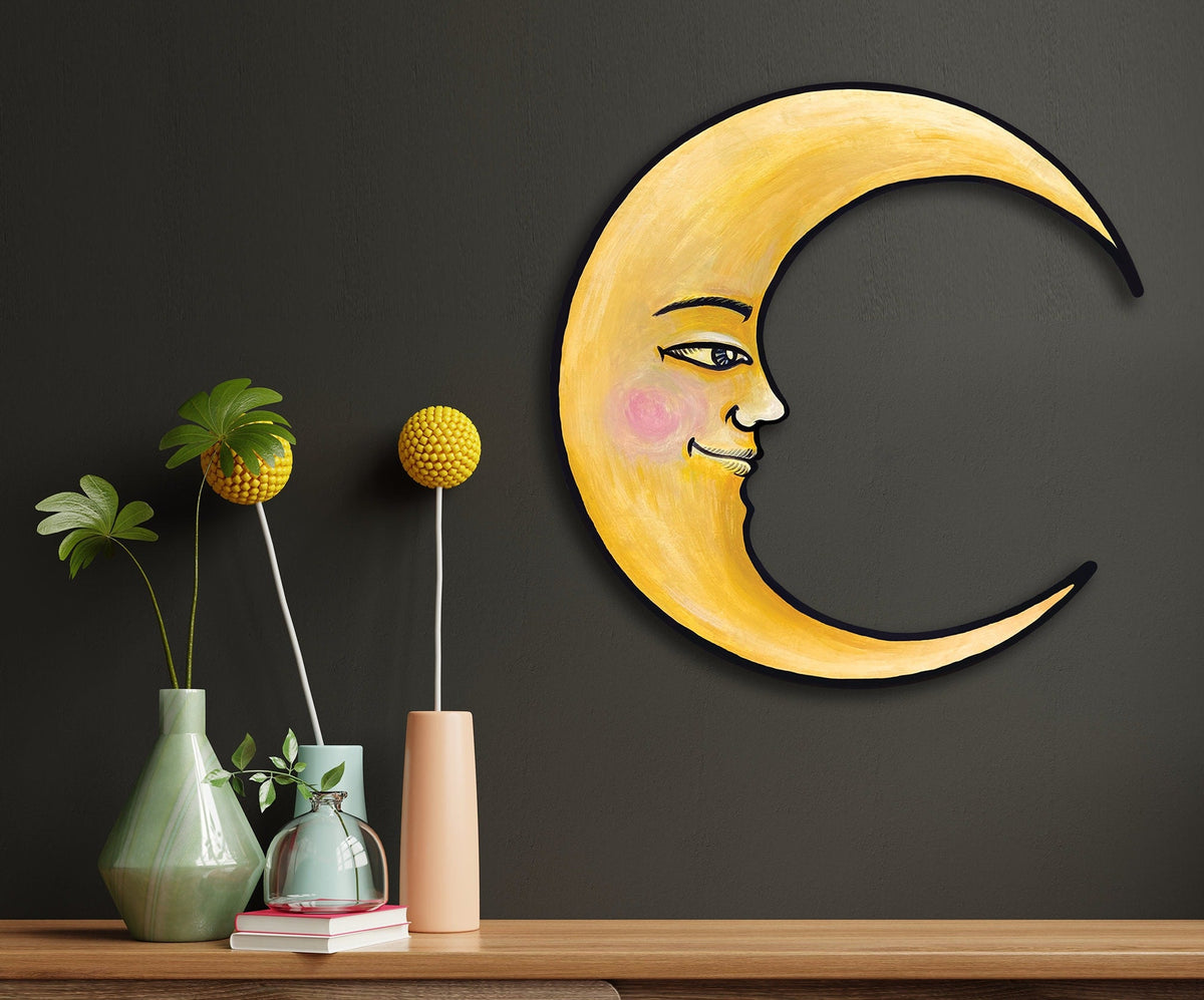 Smiling Sun and Moon Wall Art Set, 20"