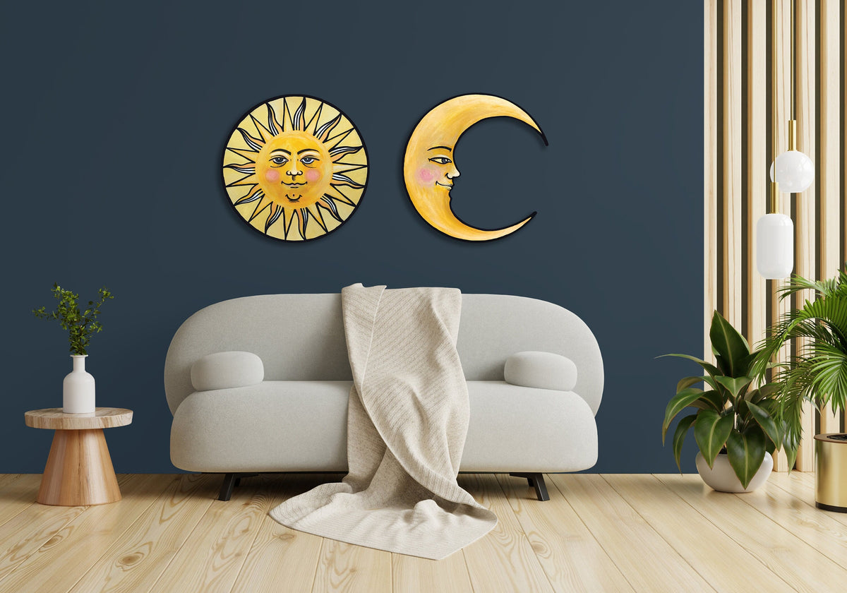 Smiling Crescent Moon Wall Art, 20"