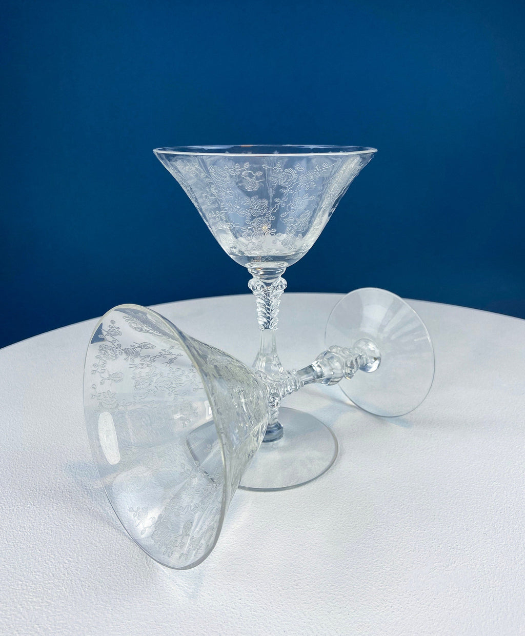 Cambridge Rose Point Champagne Glasses, Set of 5