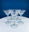 Cambridge Rose Point Champagne Glasses, Set of 5