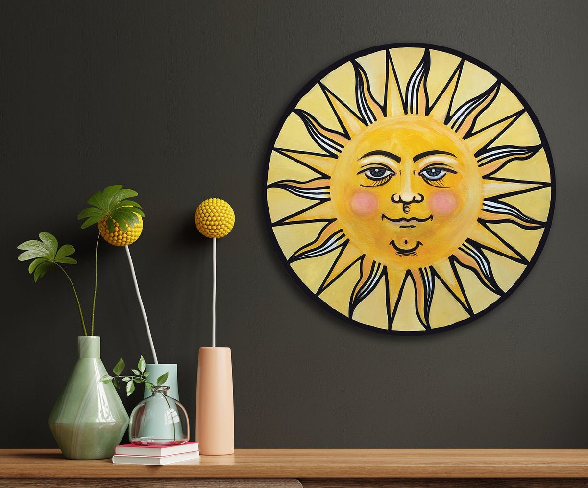 Smiling Sun and Moon Wall Art Set, 20"