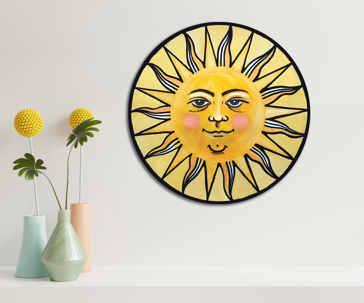 Smiling Sun Wall Art, 20"