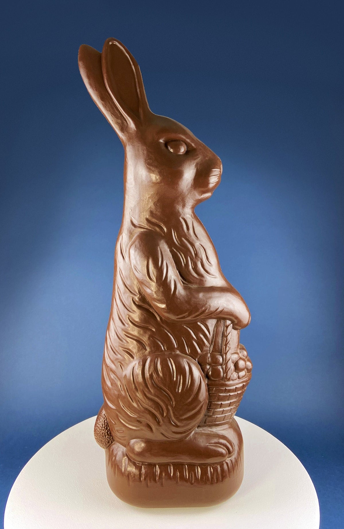 Don Featherstone Blow Mold Chocolate Bunny with Egg Basket