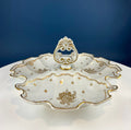 Limoges Gold Floral Divided Serving Bowl