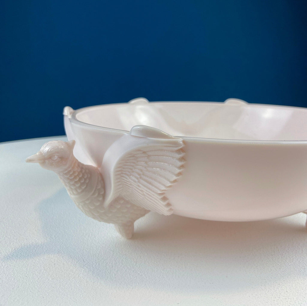 Jeannette Shell Pink Milk Glass Divided Platter