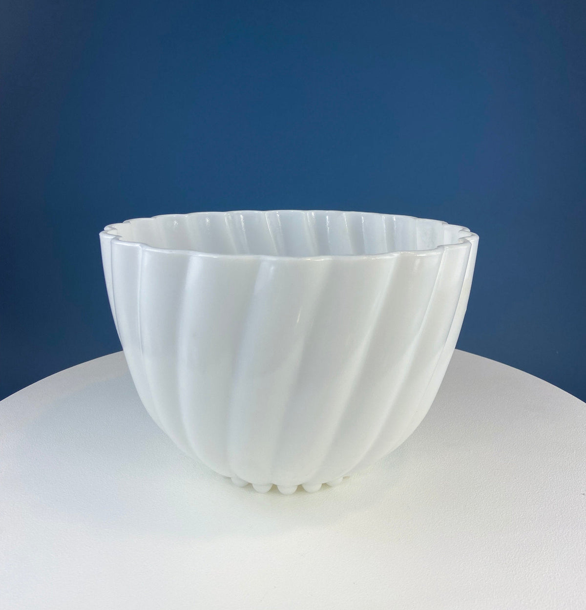 Extra-Large Shell Milk Glass Salad Bowl