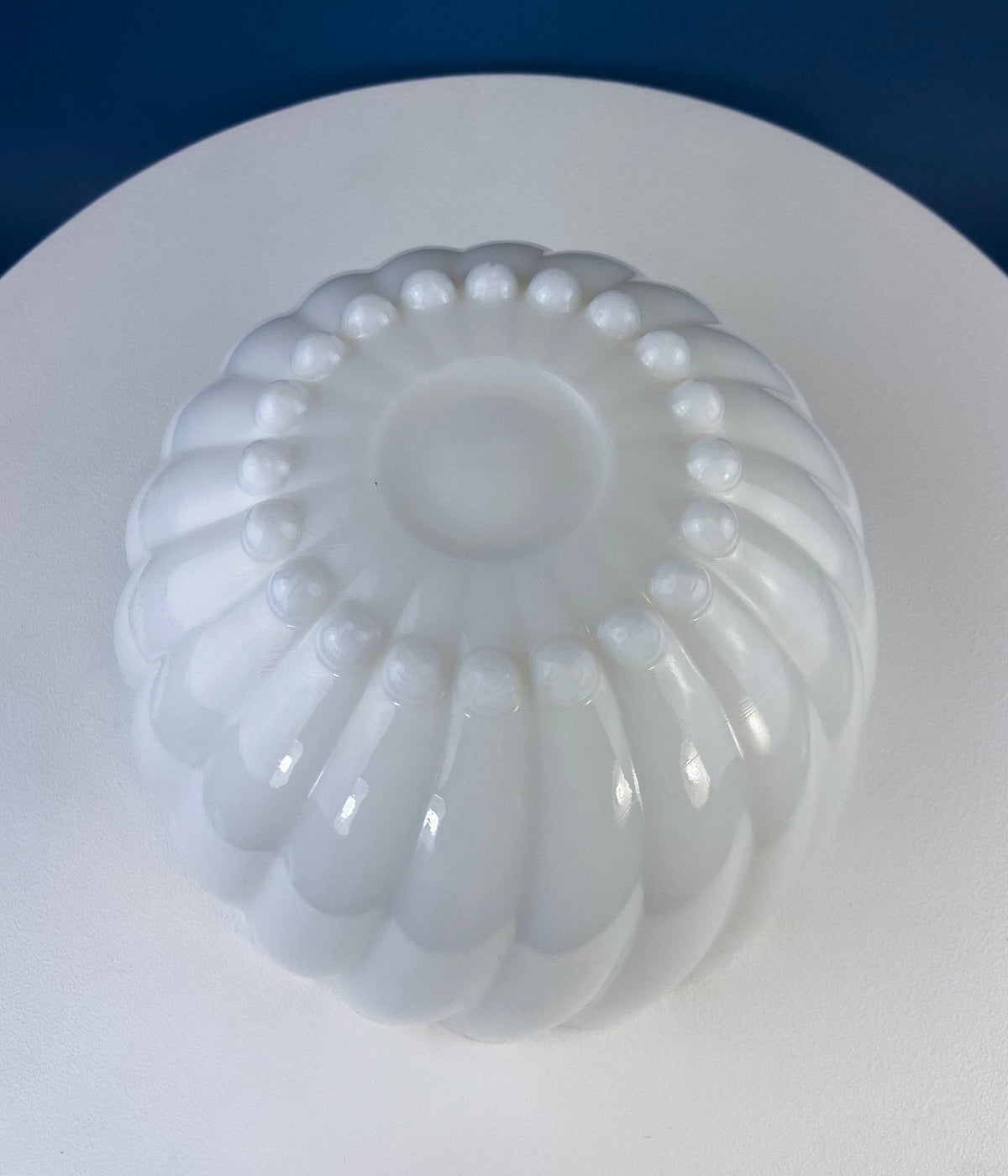 Extra-Large Shell Milk Glass Salad Bowl