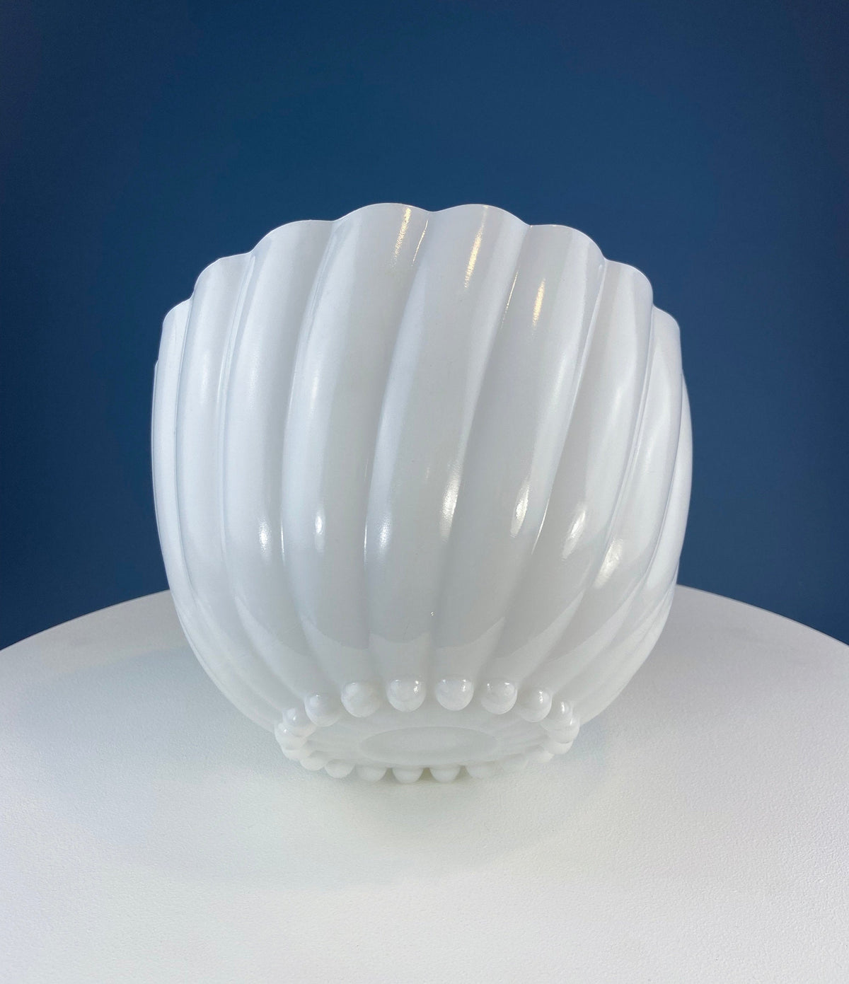 Extra-Large Shell Milk Glass Salad Bowl