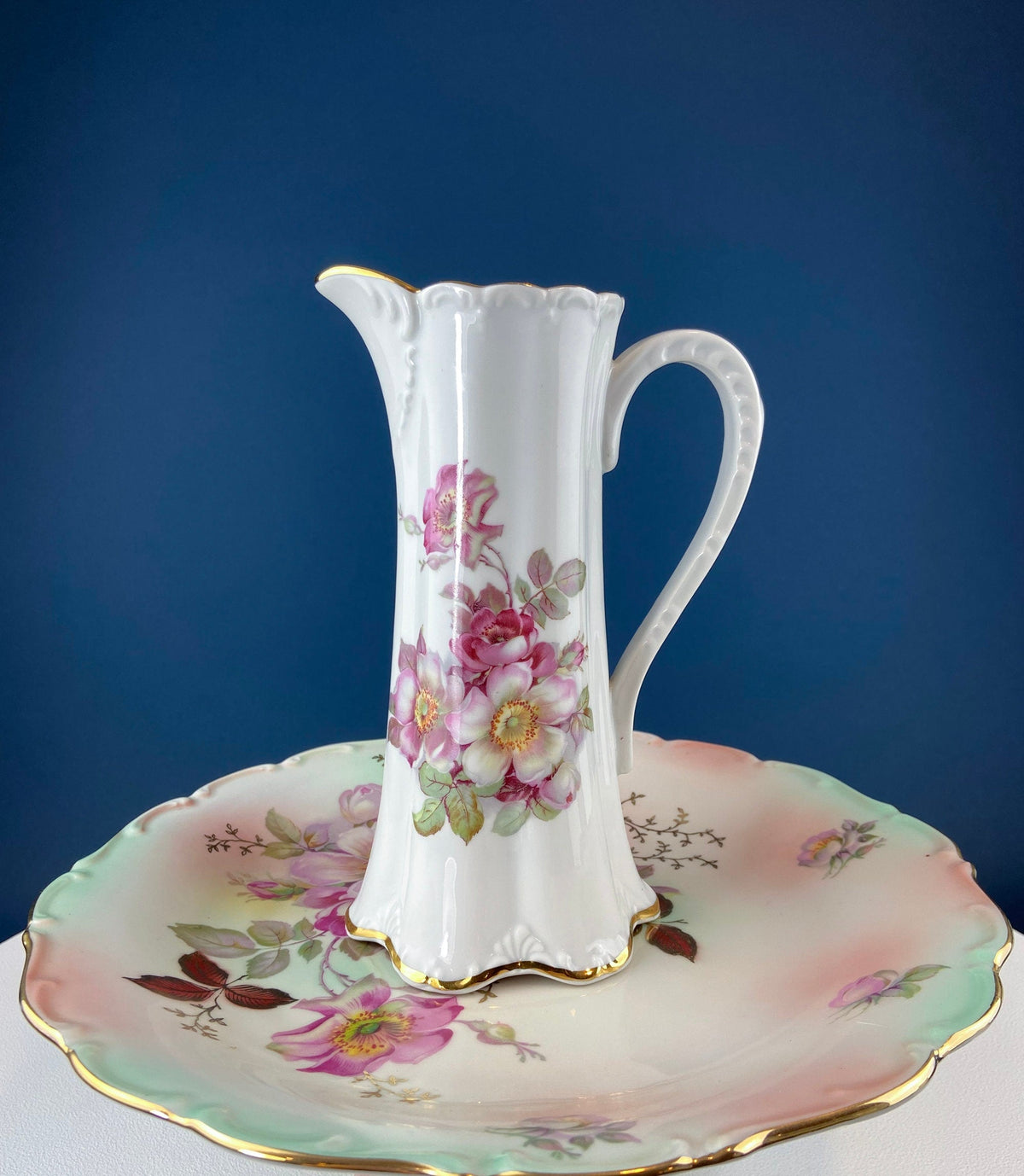 Bone China Insects & Flowers Pitcher Vase