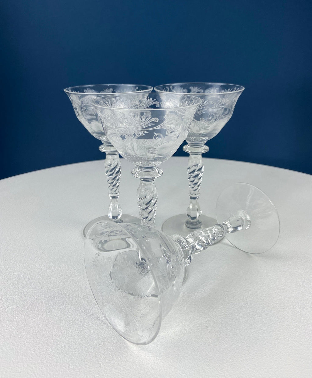 1930s Tiffin Franciscan Byzantine Sweet Wine Glasses, Set of 4