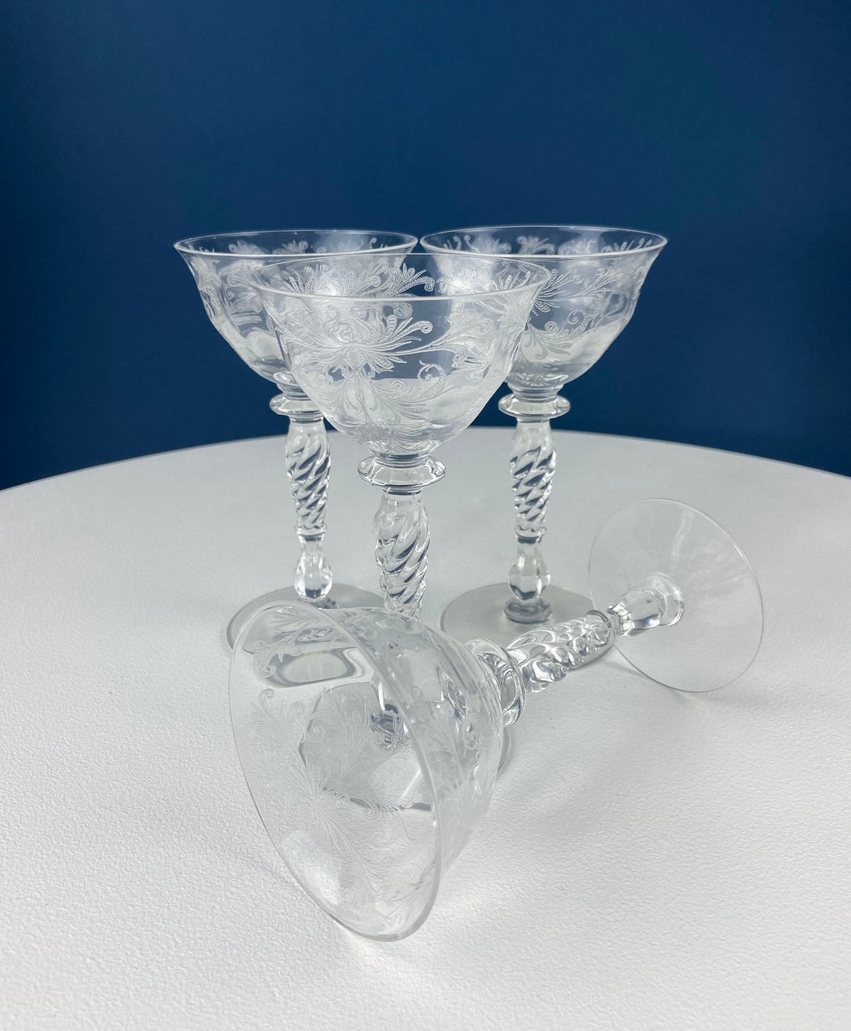 1930s Tiffin Franciscan Byzantine Sweet Wine Glasses, Set of 4