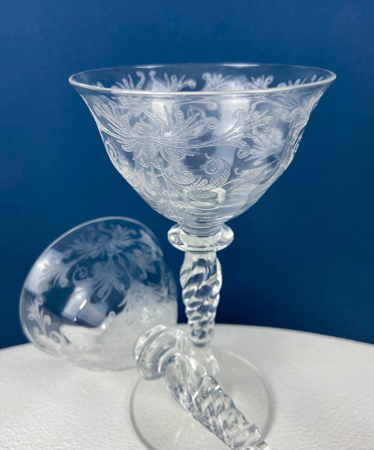 1930s Tiffin Franciscan Byzantine Sweet Wine Glasses, Set of 4