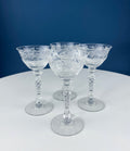1930s Tiffin Franciscan Byzantine Sweet Wine Glasses, Set of 4