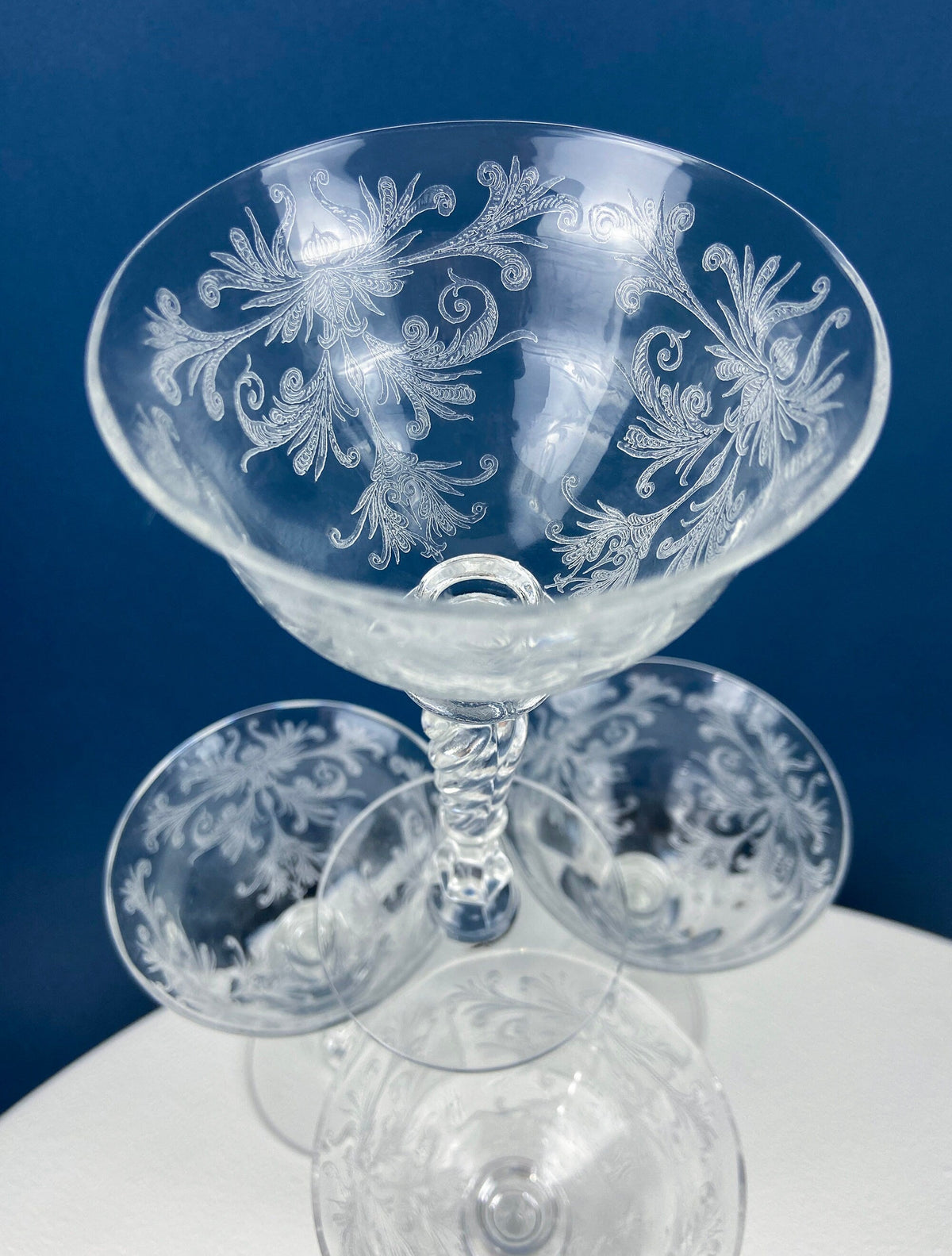 1930s Tiffin Franciscan Byzantine Sweet Wine Glasses, Set of 4
