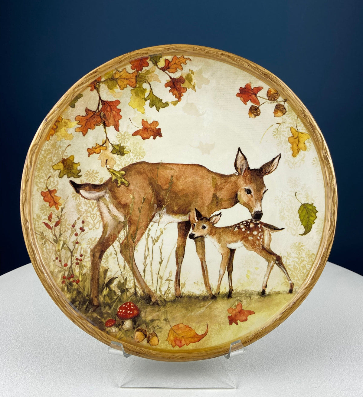 Deer Mom and Fawn Plate