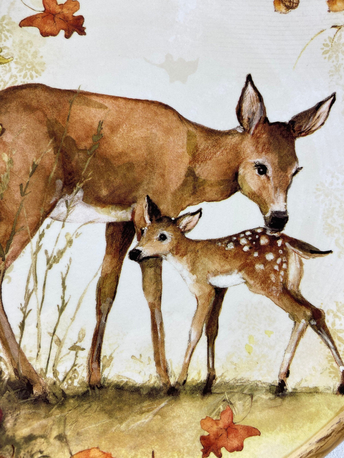 Deer Mom and Fawn Plate