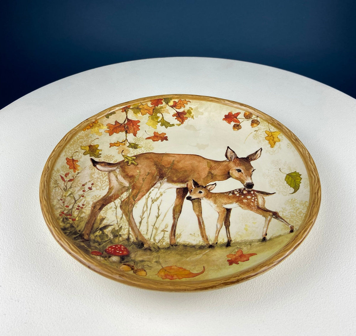 Deer Mom and Fawn Plate