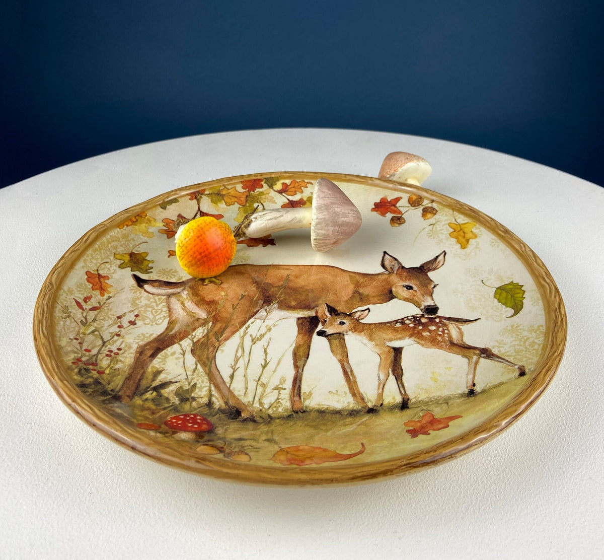 Deer Mom and Fawn Plate