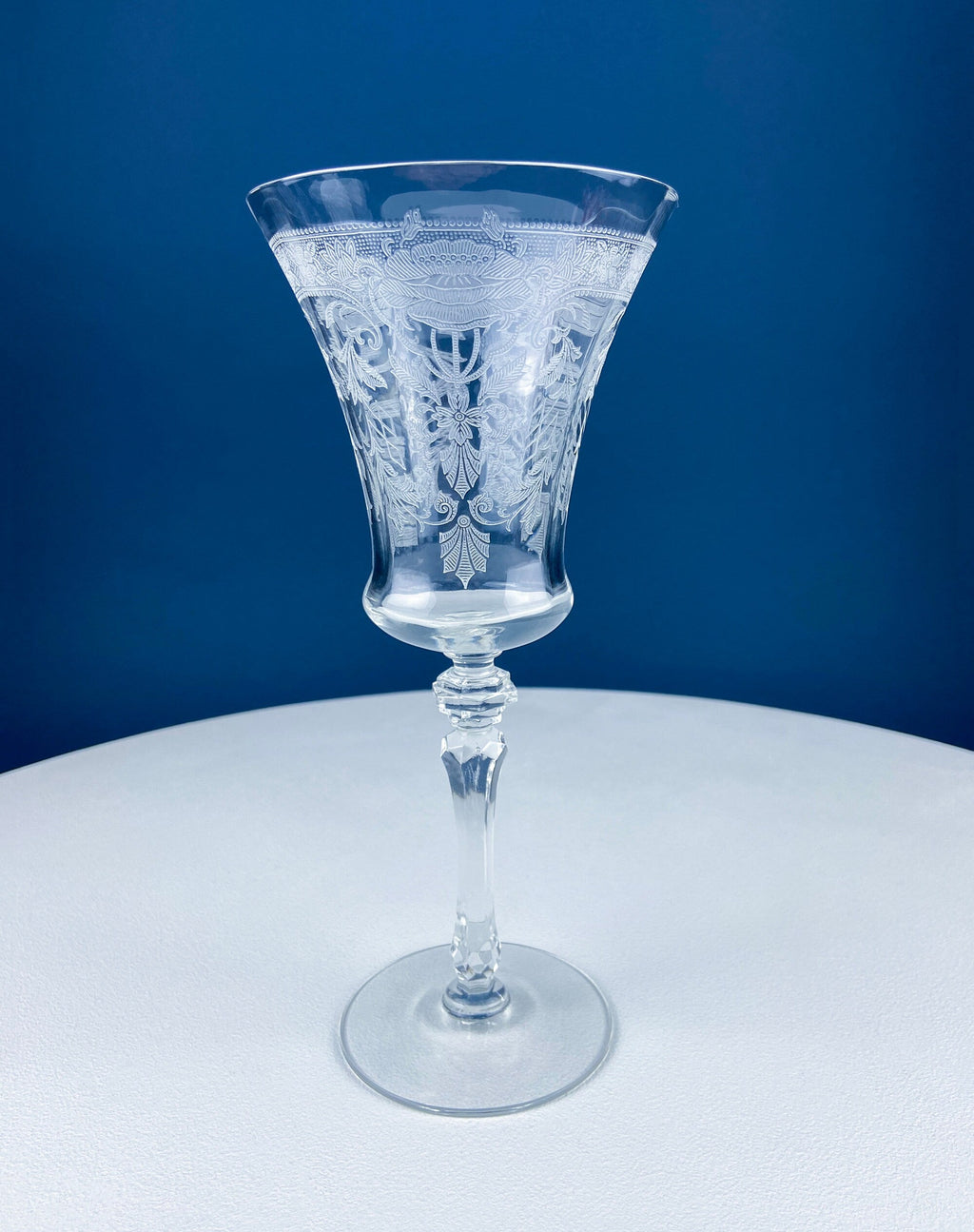 Tiffin Franciscan Mayfield Etched Poppy Goblets, Set of 7