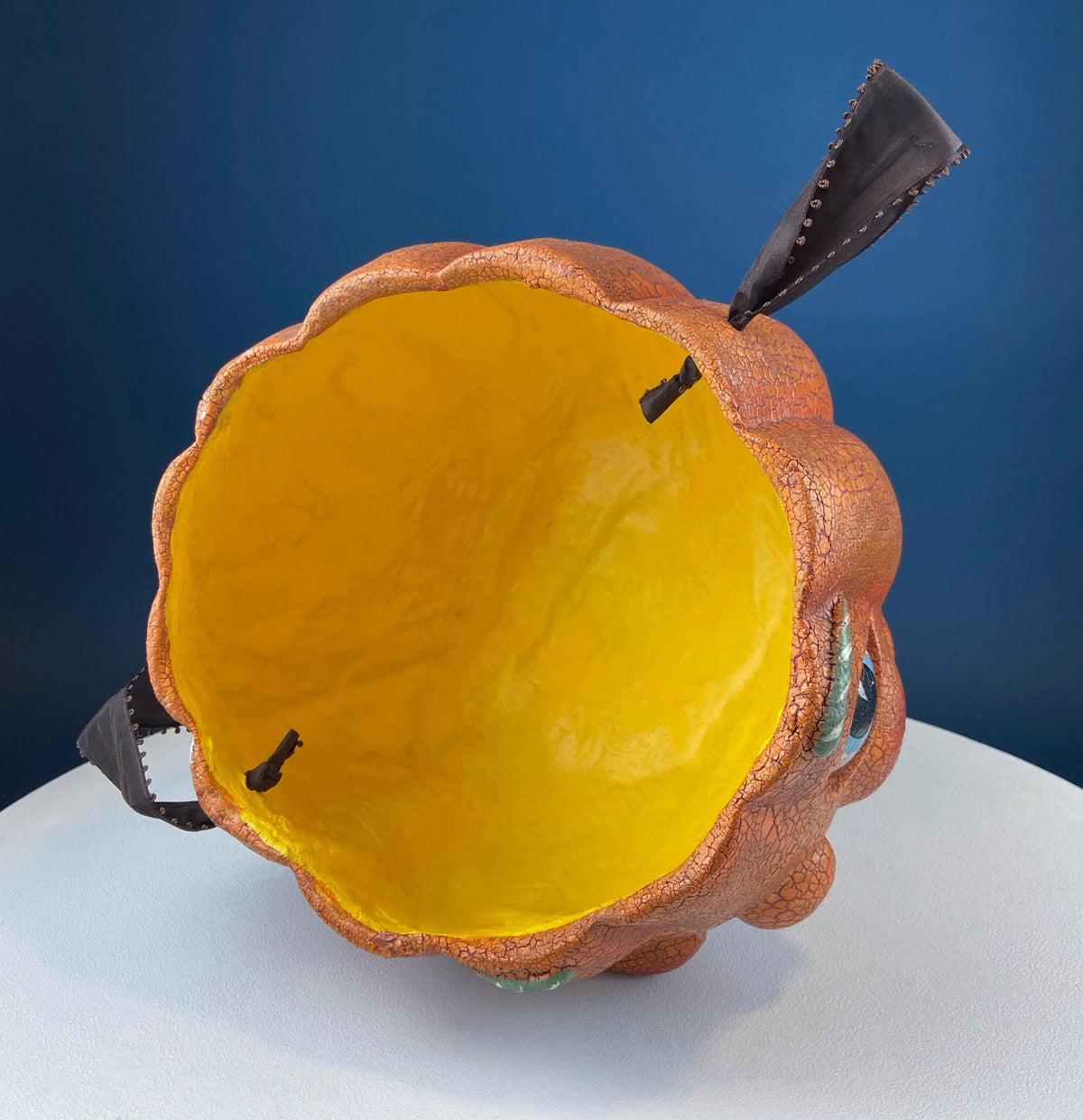 Papier Mache Jack-O-Lantern Basket