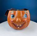 Papier Mache Jack-O-Lantern Basket