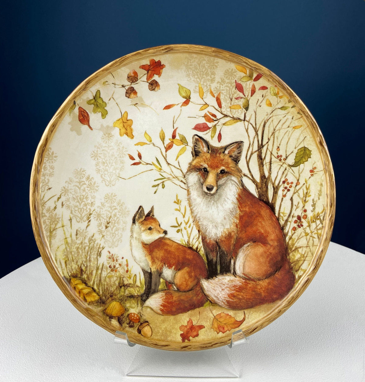 Fox Mom and Pup Plate