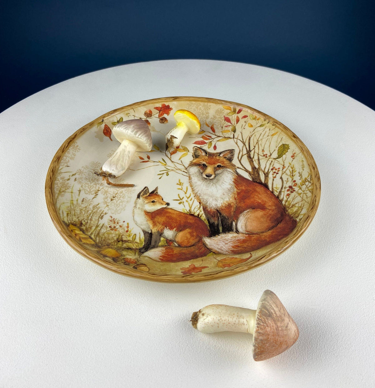 Fox Mom and Pup Plate